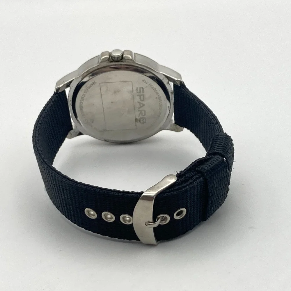 San Francisco 49ers Men's Watch NFL 44mm Silver Tone Logo Sparo Nylon Band 9
